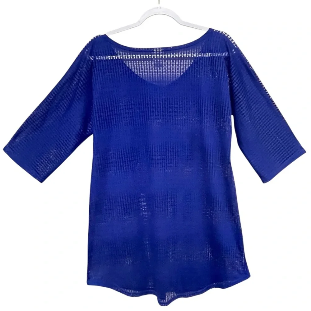 O'Neill Mesh Cover Up Mini Dress Beach Vacation Pool Resort Royal Blue Size XS/S
